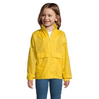 Chaqueta Cortavientos Niño Impermeable con Capucha Dorado 10 Años