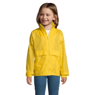 Chaqueta Cortavientos Niño Impermeable con Capucha Dorado 13 Años