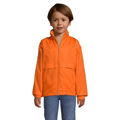 Chaqueta Cortavientos Niño Impermeable con Capucha Naranja 13 Años