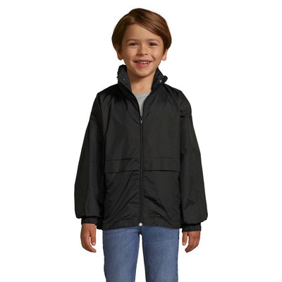 Chaqueta Cortavientos Niño Impermeable con Capucha Negro 3Xl