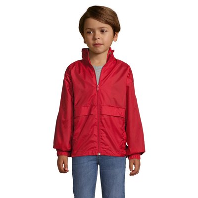 Chaqueta Cortavientos Niño Impermeable con Capucha Rojo 10 Años