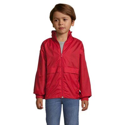 Chaqueta Cortavientos Niño Impermeable con Capucha Rojo 5Xl