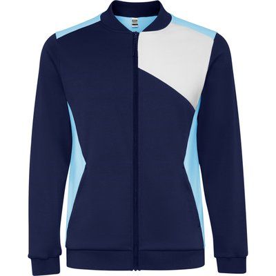 Chaqueta deportiva con cremallera y bolsillos laterales Celeste/Marino L