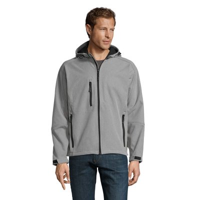 Chaqueta Hombre Impermeable con Forro Polar Gris Jaspeado S