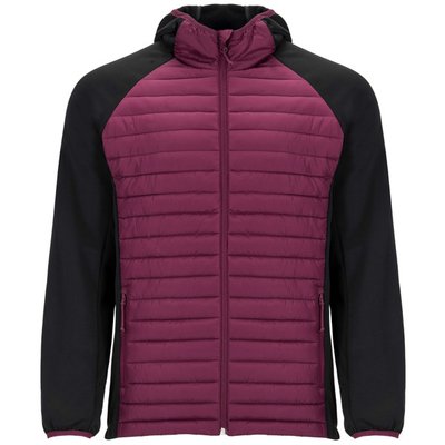 Chaqueta Hombre Softshell y Acolchada BORGOÑA/NEGRO 3XL