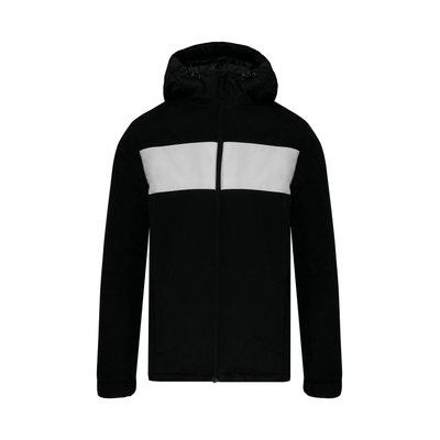 Chaqueta infantil con capucha y cremallera Black / White 12/14 Ans