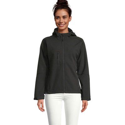 Chaqueta mujer impermeable con capucha Negro L