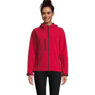 Chaqueta mujer impermeable con capucha Rojo Chili M