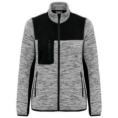 Chaqueta mujer con softshell hidrófugo Light Grey Melange / Black 3Xl