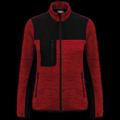 Chaqueta mujer con softshell hidrófugo Red Melange / Black Xl
