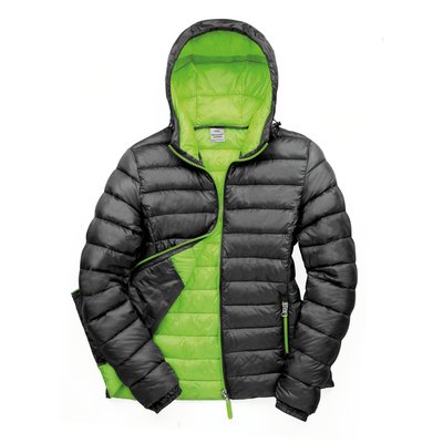 Chaqueta nylon acolchada mujer Black / Lime L