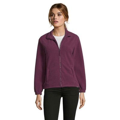 Chaqueta Polar Mujer con Bolsillos Burgundy Xl