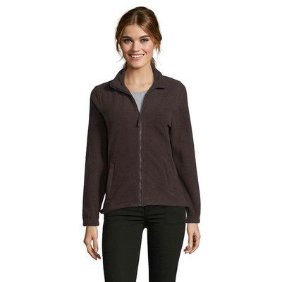 Chaqueta Polar Mujer con Bolsillos Marrón Chocolate L