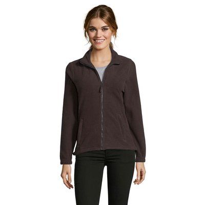 Chaqueta Polar Mujer con Bolsillos Marrón Chocolate Xl