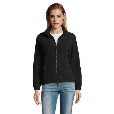 Chaqueta Polar Mujer con Bolsillos Negro/ Negro Opaco XXL