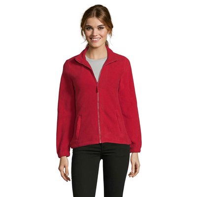 Chaqueta Polar Mujer con Bolsillos Rojo M