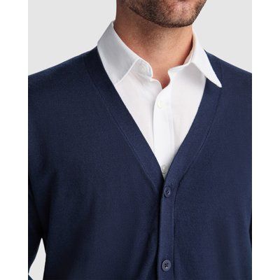 Chaqueta Punto Hombre de Botones Cuello V