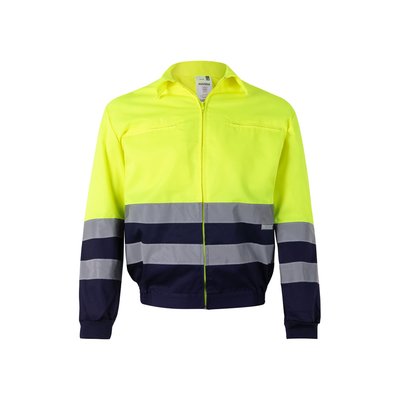 Chaqueta de sarga con cintura elástica Azul Marino/Amarillo 4Xl