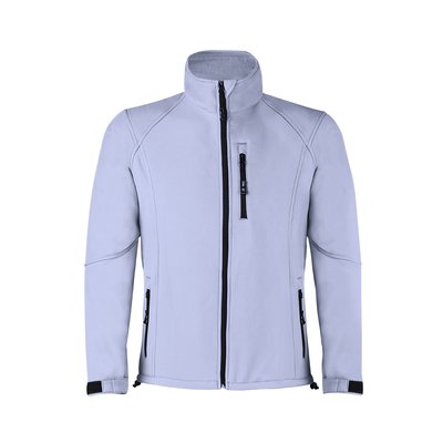 Chaqueta de soft shell impermeable con bolsillos de cremallera Gri L