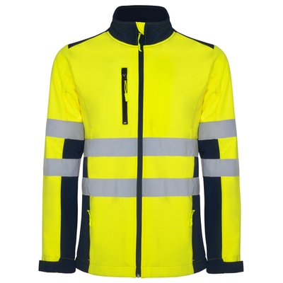 Chaqueta Softshell Alta Visibilidad Cuello Alto MARINO/AMARILLO FLUOR 4XL