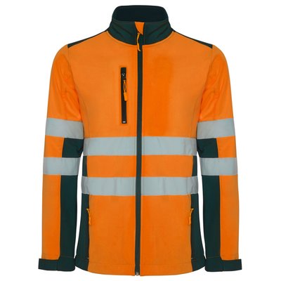 Chaqueta Softshell Alta Visibilidad Cuello Alto MARINO/NARANJA FLUOR 3XL