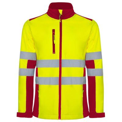 Chaqueta Softshell Alta Visibilidad Cuello Alto ROJO LABORAL/AMARILLO FLÚOR 3XL
