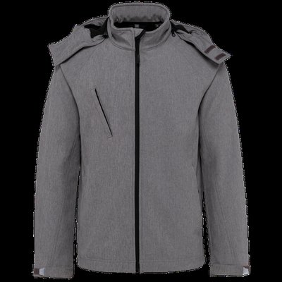 Chaqueta softshell con capucha extraíble Marl Grey XXL