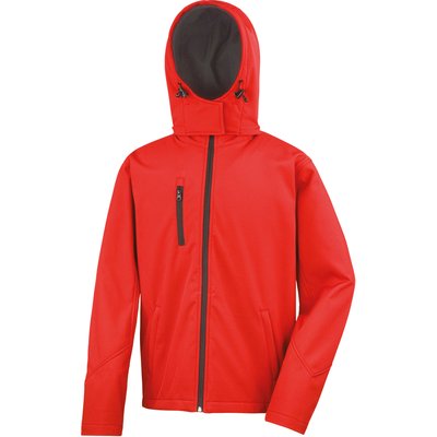 Chaqueta Softshell con capucha hombre Red / Black L