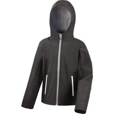 Chaqueta Softshell con capucha para niños Black / Grey 7/8 Ans