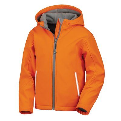 Chaqueta Softshell con capucha para niños Neon Orange 11/12 Ans