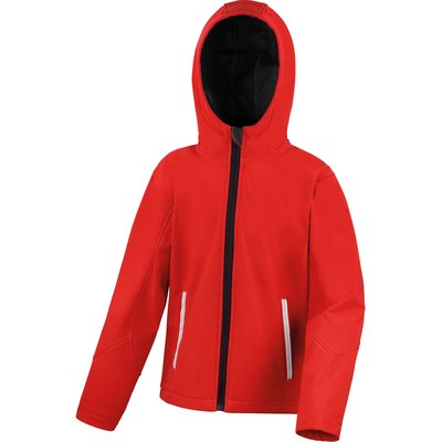 Chaqueta Softshell con capucha para niños Red / Black 5/6 Ans