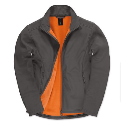 Chaqueta Softshell hombre con bolsillos Dark Grey / Neon Orange S