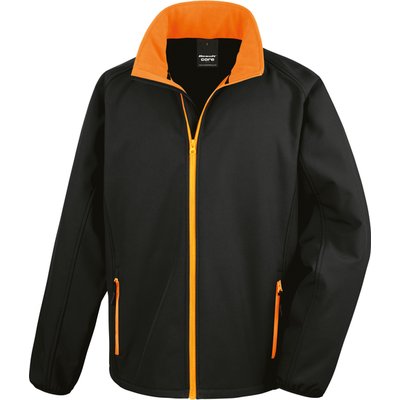 Chaqueta Softshell hombre transpirable y cortavientos Black / Orange L