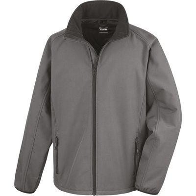 Chaqueta Softshell hombre transpirable y cortavientos CHARCOAL / BLACK XXL