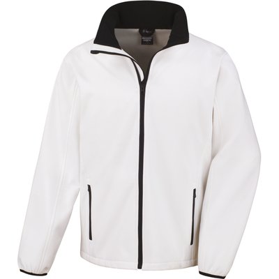Chaqueta Softshell hombre transpirable y cortavientos White / Black S