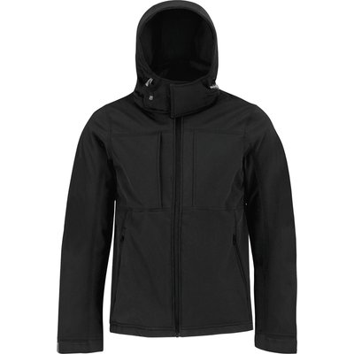 Chaqueta Softshell interior de micropolar con capucha Black 3Xl