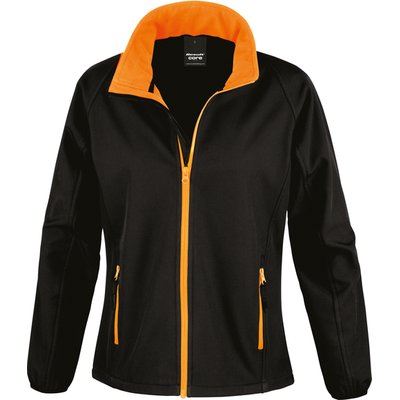 Chaqueta Softshell mujer impermeable Black / Orange XL