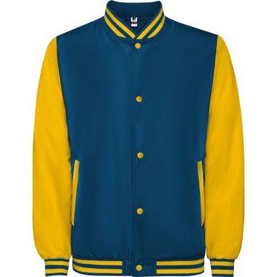 Chaqueta unisex bicolor ligeramente acolchada Azul Cobalto/Amarillo Golden 2Xl