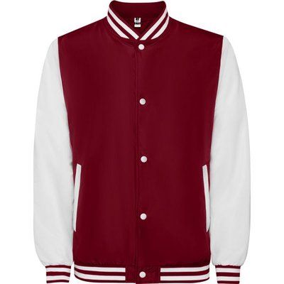 Chaqueta unisex bicolor ligeramente acolchada GRANATE/BLANCO M