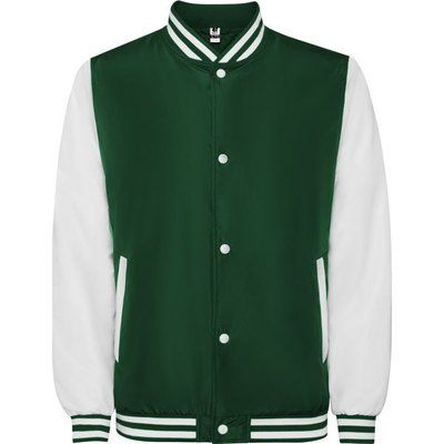 Chaqueta unisex bicolor ligeramente acolchada VERDE BOTELLA/BLANCA M