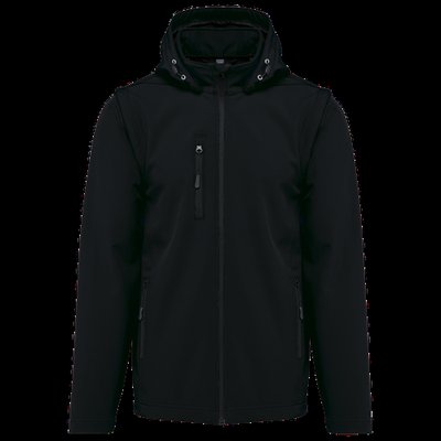 Chaquetas softshell con capucha y mangas extraíbles Unisex Black 4XL