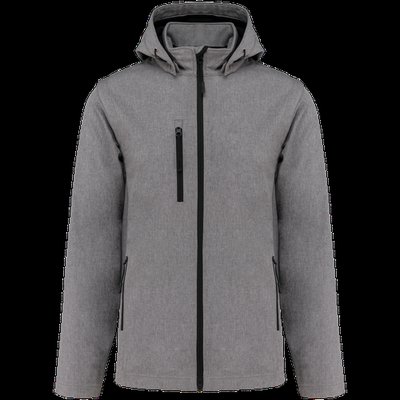 Chaquetas softshell con capucha y mangas extraíbles Unisex Marl Grey 4XL