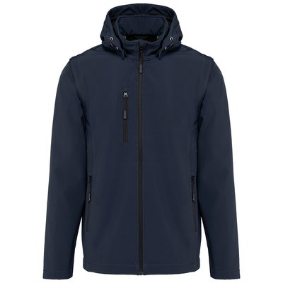 Chaquetas softshell con capucha y mangas extraíbles Unisex Navy 4XL