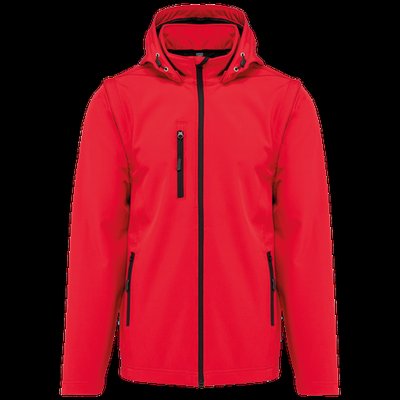Chaquetas softshell con capucha y mangas extraíbles Unisex Red M