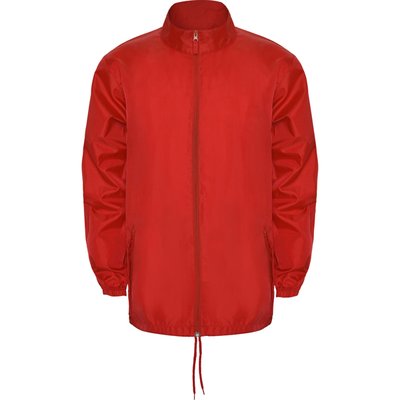 Chubasquero impermeable con capucha extraíble Rojo L