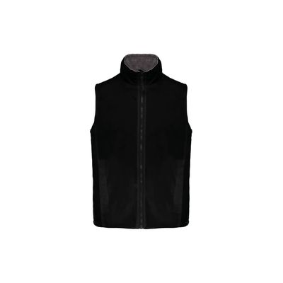 Chaleco polar unisex con cremallera Black / Grey Xs