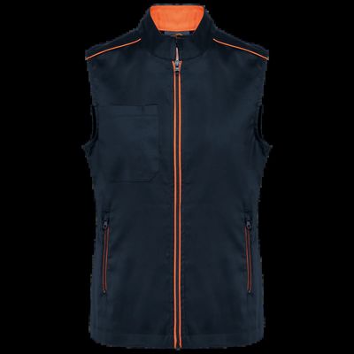 Chaleco mujer con bolsillos Navy / Fluorescent Orange S