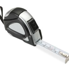 Cinta metrica de 3 metros con correa de mano y clip Negro