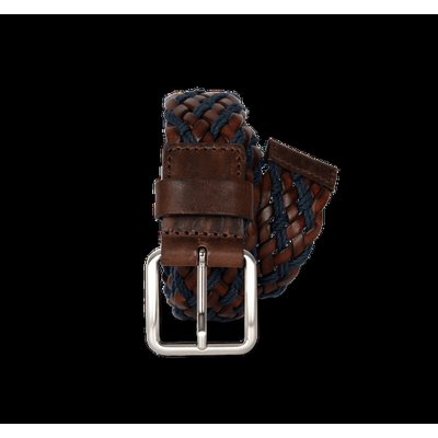 Cinturón trenzado Dark Brown / Light Navy Xl/Xxl