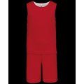 Conjunto baloncesto reversible niños camiseta y shorts Rojo 12/14 ans